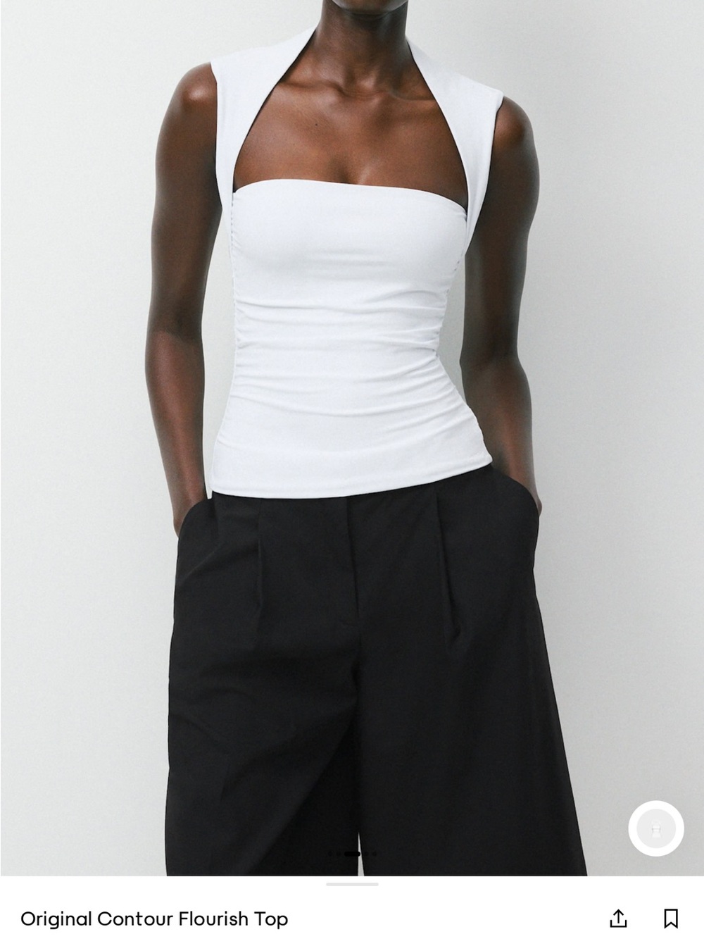 Aritzia White Contour Flourish Top